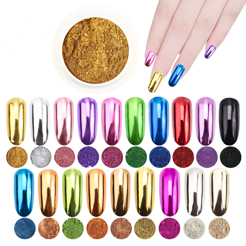 Dip Powder Nail - 1Pc 19Colors Nail Glitter Mirror Powder
