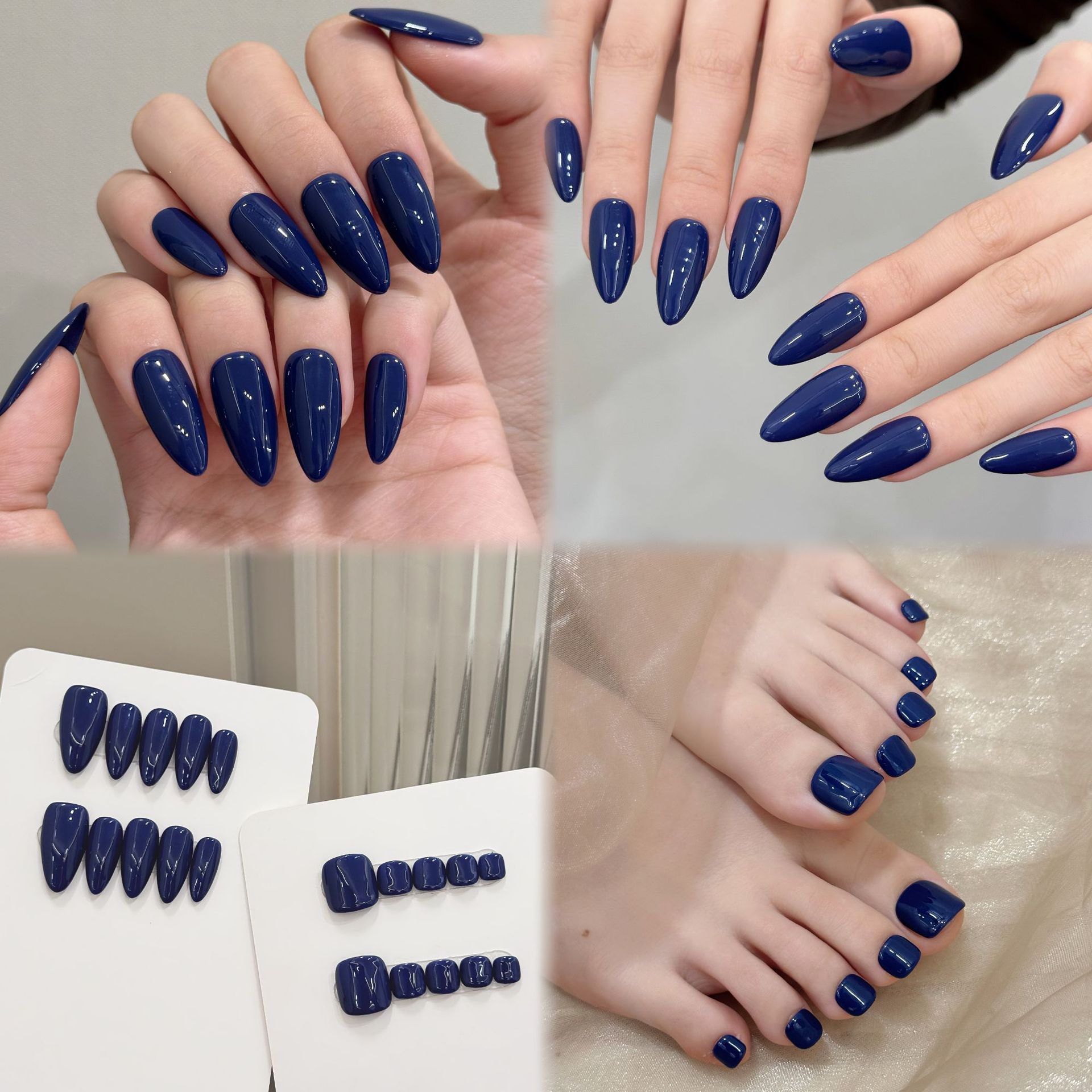 Press On Nail Set - 10pcs Handmade Press on Nails Simple