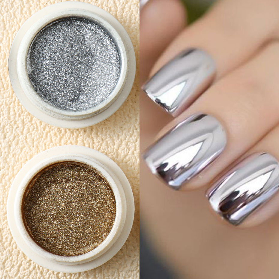6pc Gold Metallic Mirror Glitt - Dip Powder Nail review and price