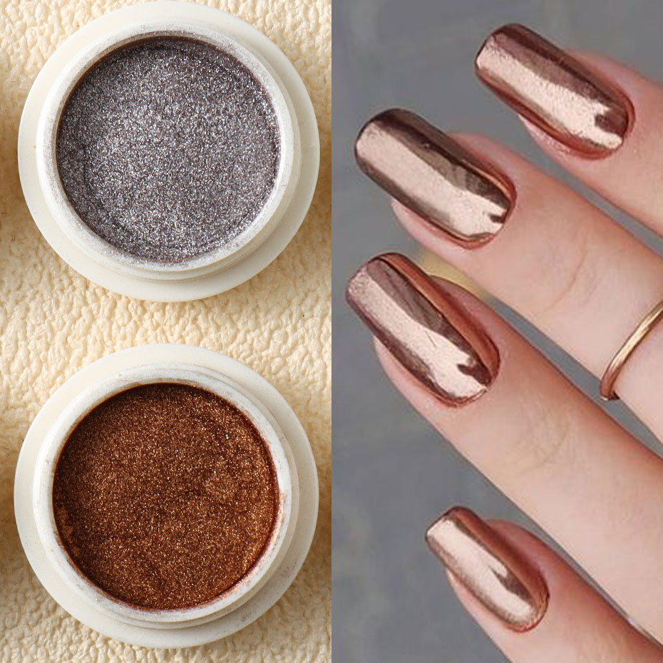 6pc Gold Metallic Mirror Glitt - Dip Powder Nail review and price