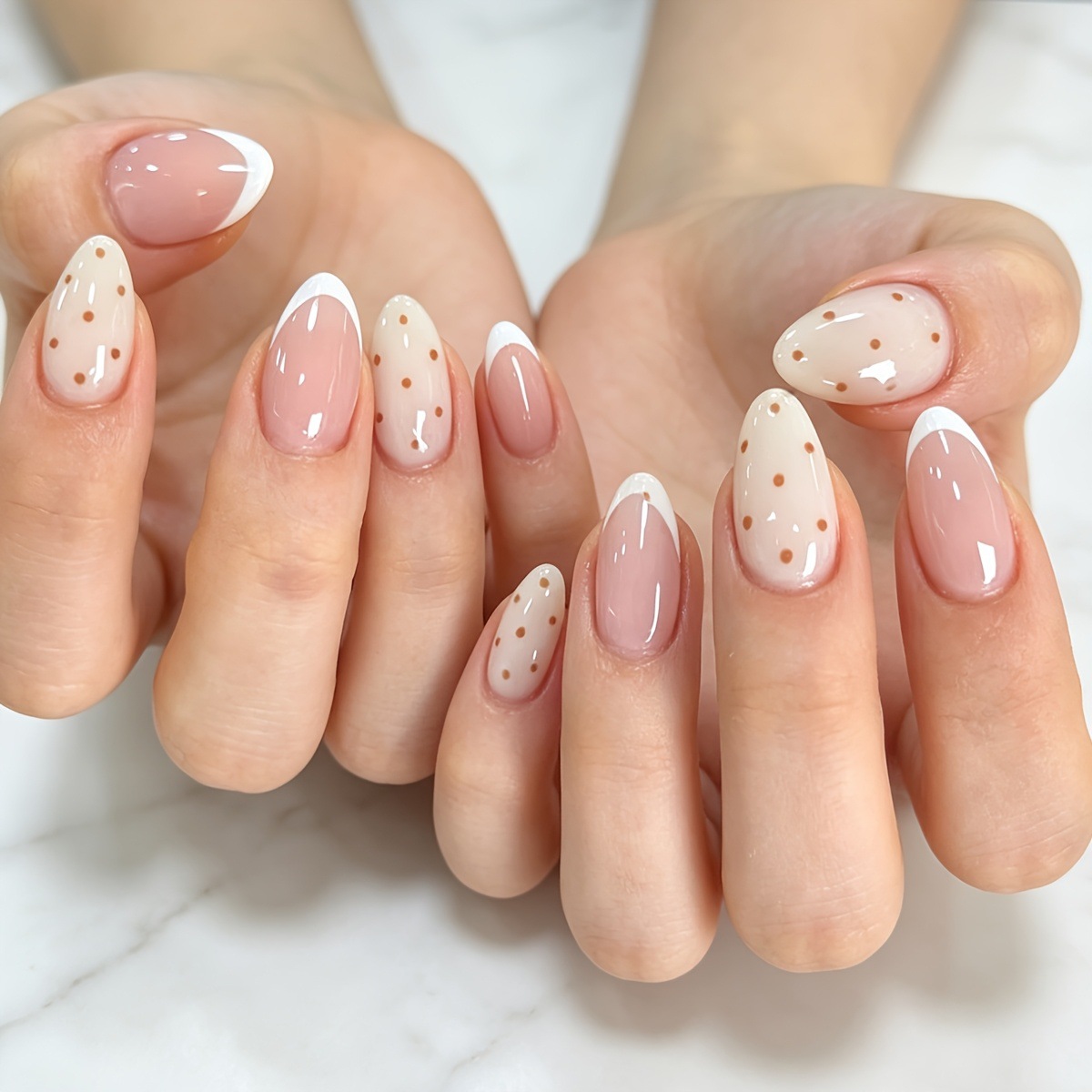 24Pcs French Tip Flower Nails  - Press On Nail Set review and price