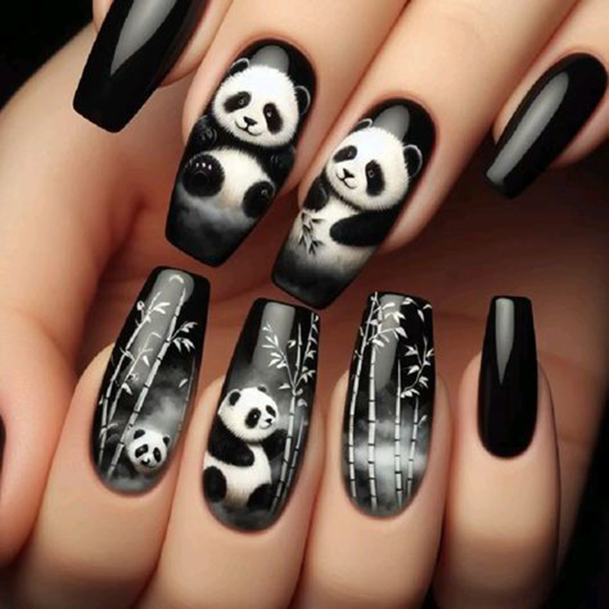 24pcs/set short Medium Long fa - Press On Nail Set review and price