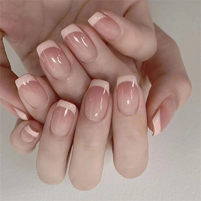 24Pcs/Set Short French Minimal - Press On Nail Set review and price