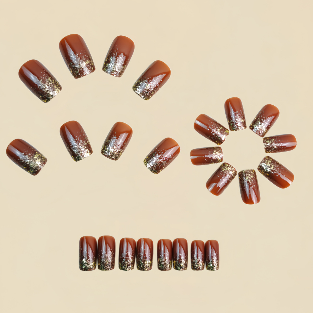 Short Medium fake nails Gradie - Press On Nail Set review and price