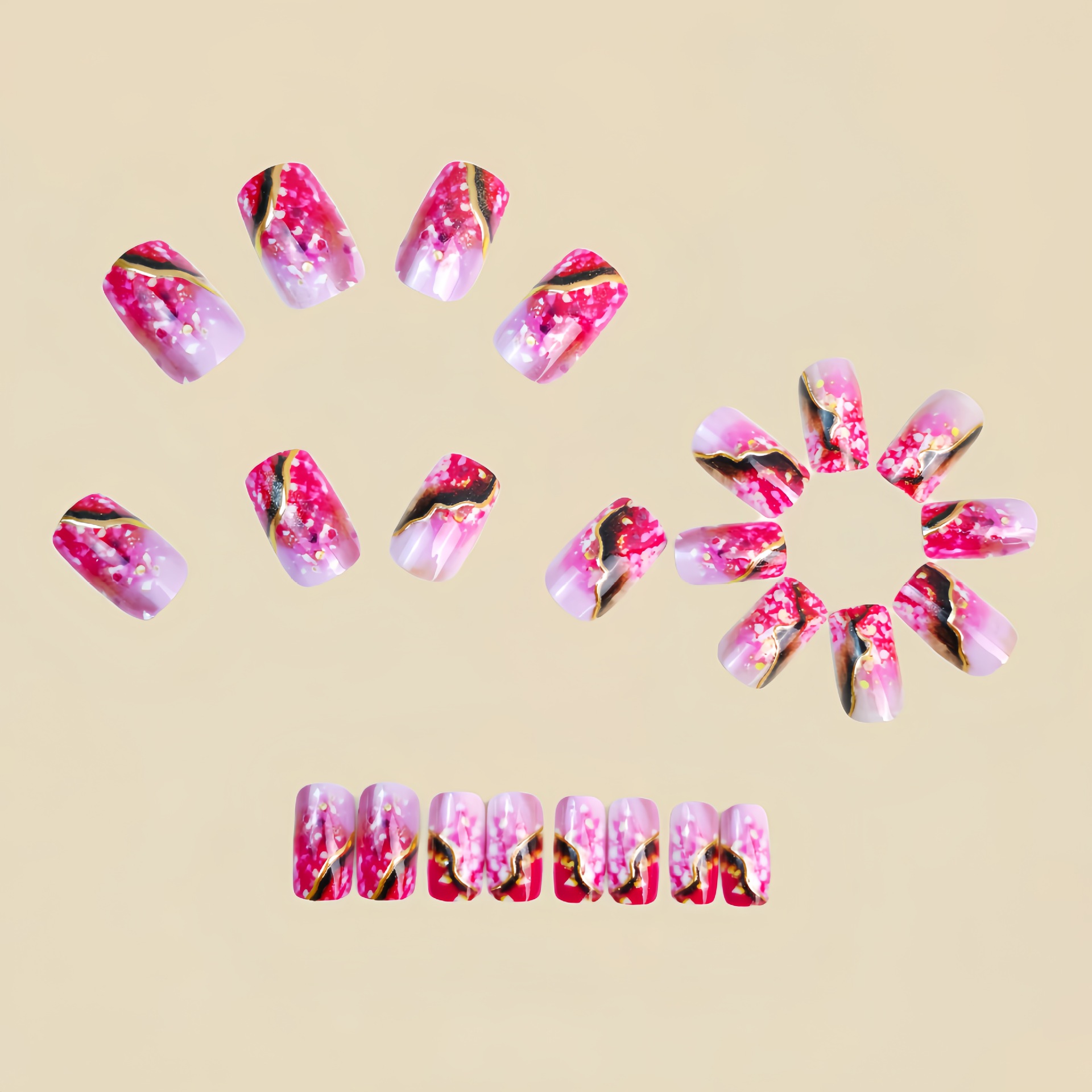 Medium fake nails for women gi - Press On Nail Set review and price