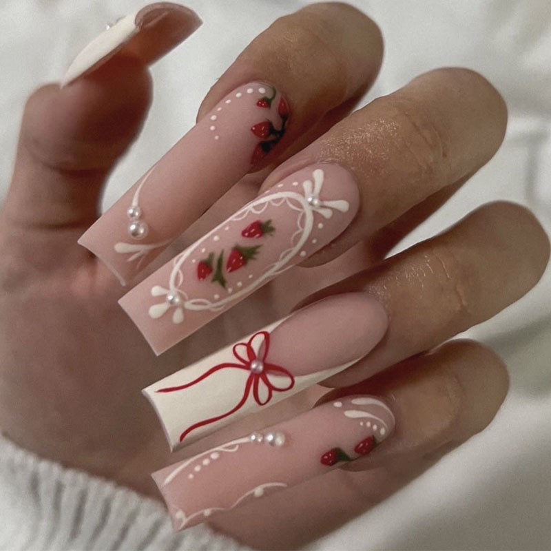24pcs Flower Press on Nails Ar - Press On Nail Set review and price